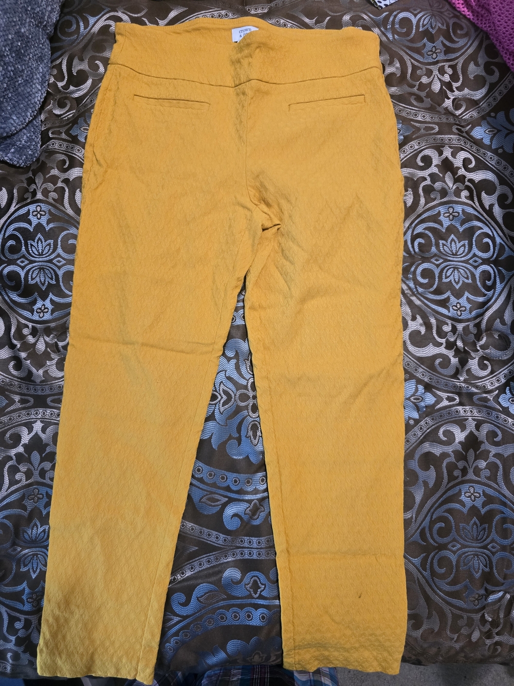 crown & ivy Mustard Yellow Cropped Women's Pants
